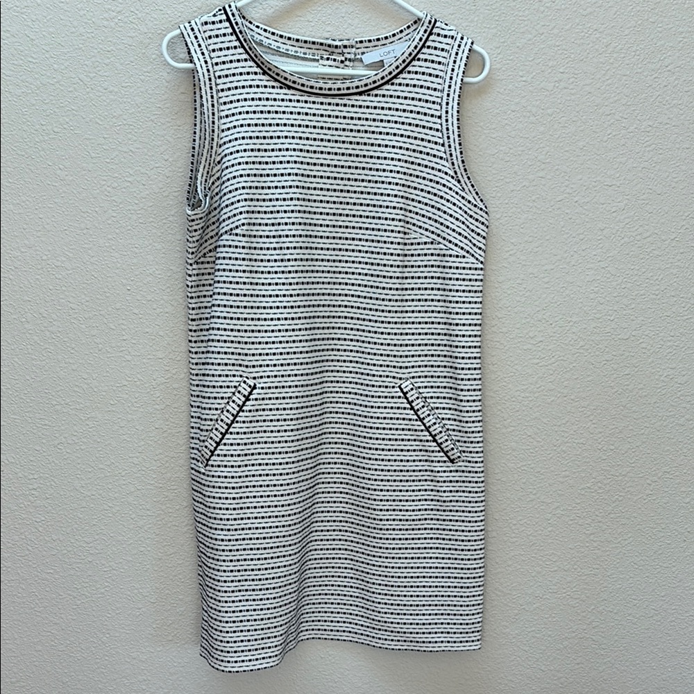 Black and White Striped Sleeveless Dress